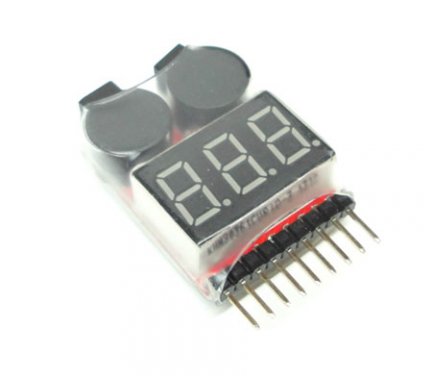 Lipo Battery Voltage Tester Volt Meter Monitor 1-8S w Low Voltag