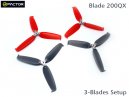 200QX 3-Blades Prop set (4 Blade Grips, 12 Blades) [HF200QX01]