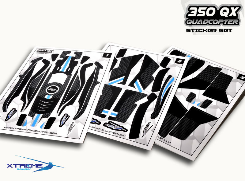 Pre-Cut Body Sticker Set (Black)-Blade 350QX - Click Image to Close