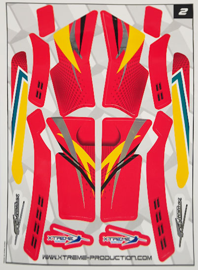 Pre-Cut Body Sticker Set (Red)-Blade 350QX - Click Image to Close