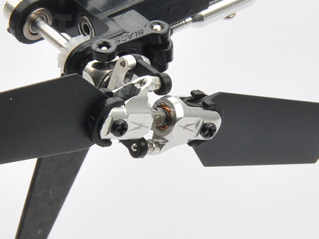 Alu.Tail Blade Grip Set w/ Angular contact Bearing (Silver) 130X - Click Image to Close