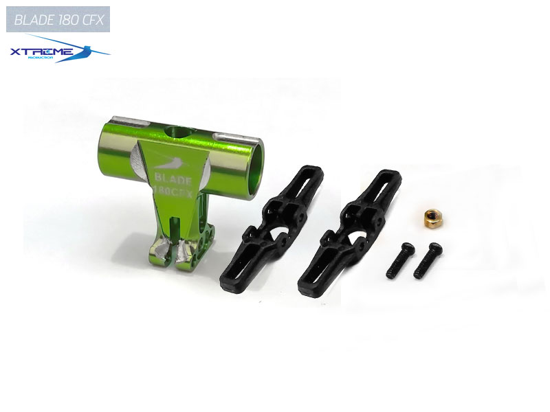 CNC Alu. Rotor Head -B180CFX (Green) - Click Image to Close