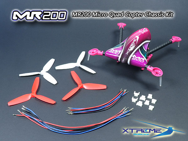 MR200 Micro Quad Copter Chassis Kit (Purple Canopy) - Click Image to Close