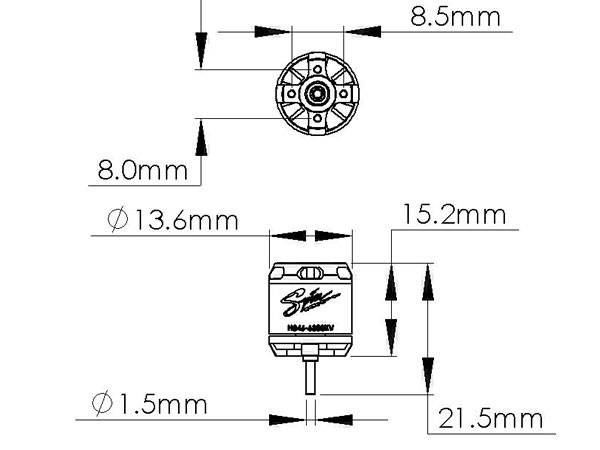 Spin Brushless Out-Runner H046-16300Kv (13D x 08H mm) - Click Image to Close