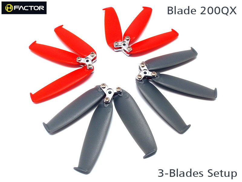 200QX 3-Blades Prop set (4 Blade Grips, 12 Blades) [HF200QX01] - Click Image to Close