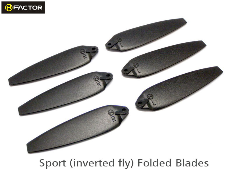 200QX Sport Foldable Blade - Black(6 pcs, 3R+3L) [HF200QX04BK] - Click Image to Close