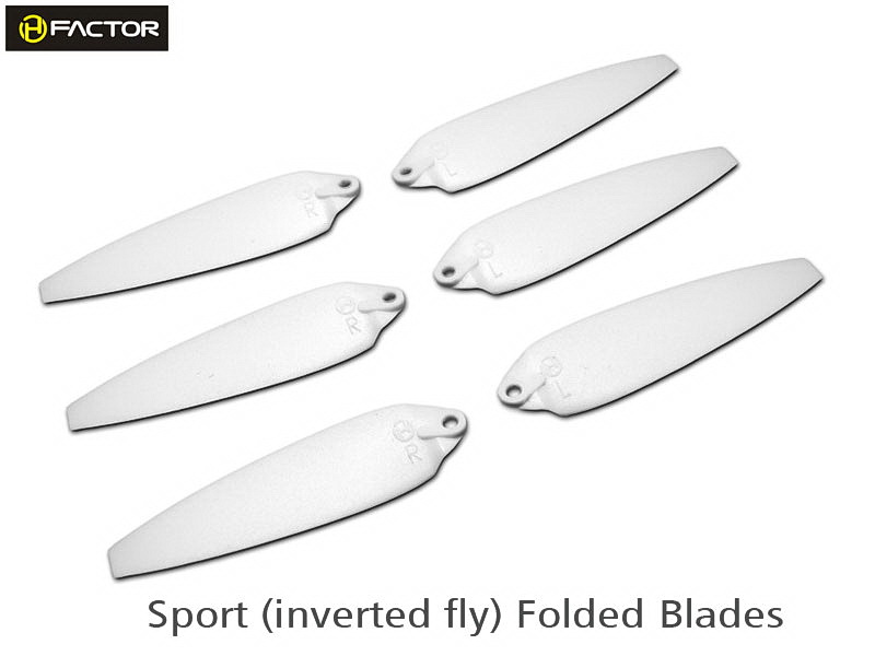 200QX Sport Foldable Blade -White (6 pcs, 3R+3L) [HF200QX04WT] - Click Image to Close