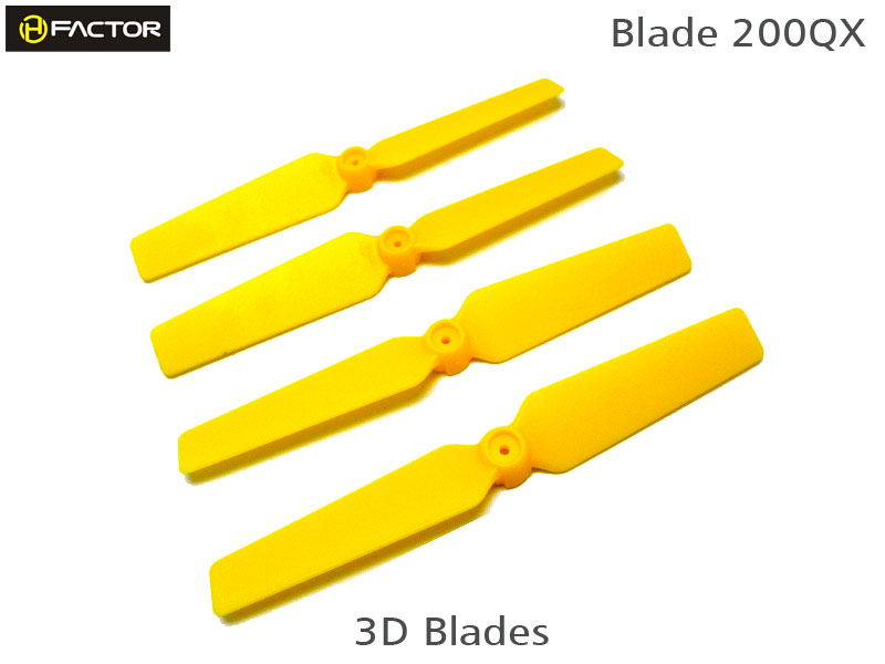 200QX 3D Fixed Props - Yellow (4 pcs, 2R+2L) [HF200QX05YW] - Click Image to Close