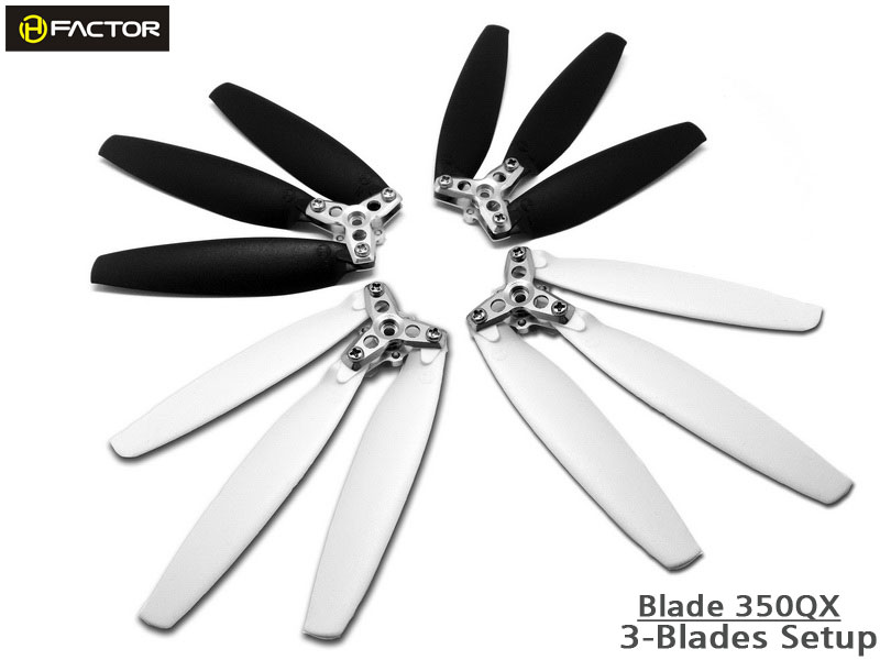 350QX Tri-Blades Prop set (4 Blade Grips, 12 Blades) [HF350QX01] - Click Image to Close