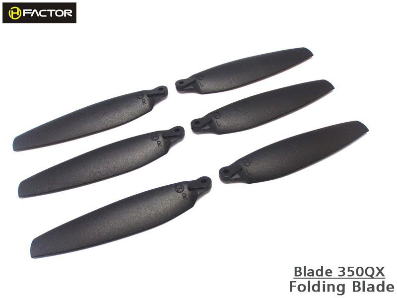 350QX Foldable Blade -Black (6 pcs, 3R+3L) [HF350QX02BK] - Click Image to Close