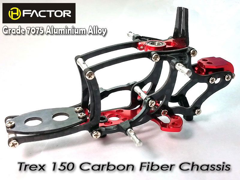 Trex 150 Carbon and 7075 Alloy Chassis - Red [HFA15001R] - Click Image to Close