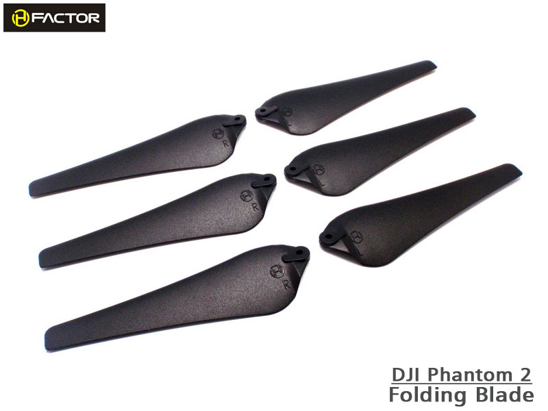 Phamton 2 Foldable Blade -Black (6 pcs, 3R+3L) [HFDJI02BK] - Click Image to Close