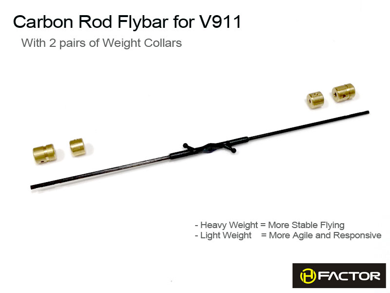 WL V911 (MonsterTronic MT100) Carbon FlyBar Set [HFV91101] - Click Image to Close