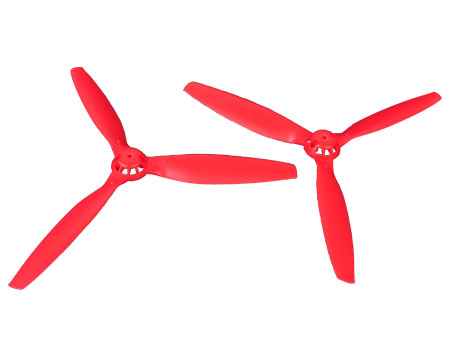 Tri- Blade (1 pair : normal / reverse) Red - Blade 350QX - Click Image to Close