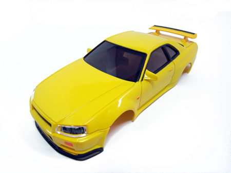 Nissin Skyline GTR Body[Yellow] for Mini-z / iwaver / FireLap - Click Image to Close