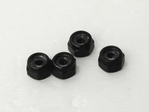 2mm Aluminum Lock Nuts 4 pcs (Black) - Click Image to Close