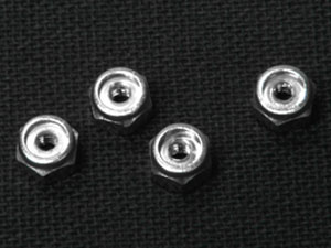 2mm Aluminum Lock Nuts 4 pcs (Silver) - Click Image to Close