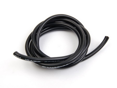 12GA Silicone Wire (Black 1 Meter) - Click Image to Close