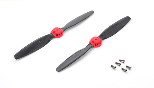 Carbon Blade (1 pair : normal / reverse) Red - Blade 350QX - Click Image to Close