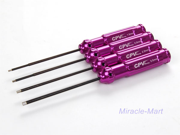 Purple color Hexagon Wrench Set (1.5mm, 2.0mm, 2.5mm, 3.0mm) - Click Image to Close
