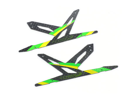 Spare Carbon Panel for Xtreme CF Skid (Green - 2 pcs) Blade 130X - Click Image to Close