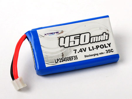 Li-po Battery 7.4v, 450 mAh 35C (Blade 130X) - Click Image to Close