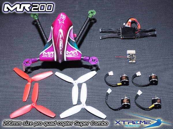 MR200 Quad Super Combo (Purple Canopy w/ Metal Motor Mount) - Click Image to Close