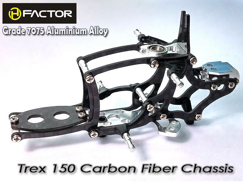 Trex 150 Carbon and 7075 Alloy Chassis -Silver [HFA15001S] - Click Image to Close