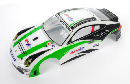 Printed Shell PVC(Porsche 98mm) Green - Click Image to Close