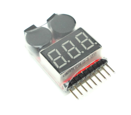 Lipo Battery Voltage Tester Volt Meter Monitor 1-8S w Low Voltag - Click Image to Close