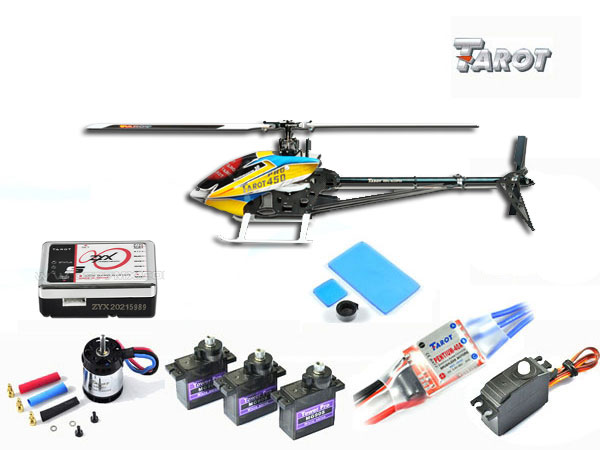 Tarot 450PRO V2 Flybarless 3 Axis Gyro Super Combo / Black - Click Image to Close