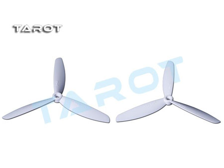 Tarot 5x4.5 + 5x4.5R Three Blade Propeller (ABS) CW&CCW / white - Click Image to Close