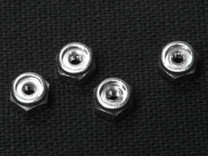 2mm Aluminum Lock Nuts 4 pcs (Silver)