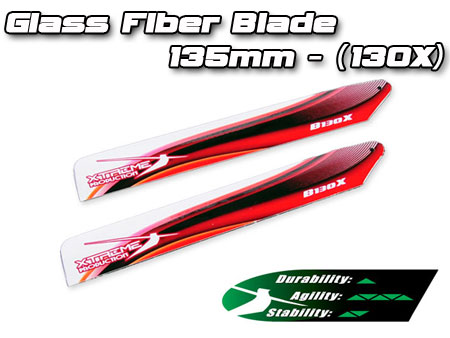 Glass Fiber Blade 135mm -Red/Orange (130X)