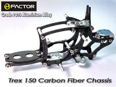 Trex 150 Carbon and 7075 Alloy Chassis -Silver [HFA15001S]
