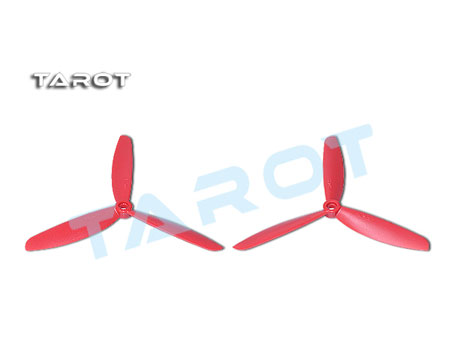 Tarot 6 inch 3 Leaf Propeller (ABS) CW&CCW / red